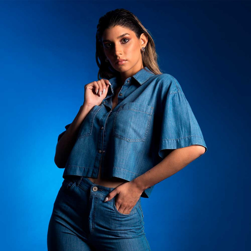 Camisa Cropped Jeans Cod. 1230387