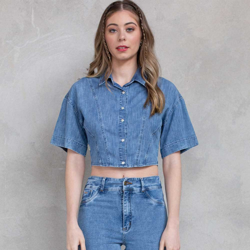 Camisa Cropped Jeans Cod. 1230337